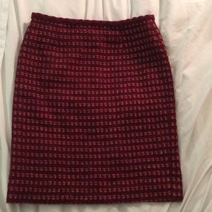 Burgundy/red tweed victory skirt